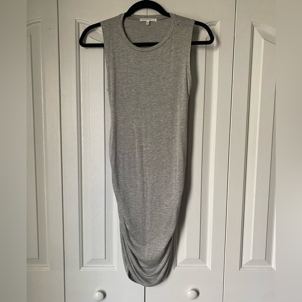 GRAY ATHLETIC CREW NECK TANK DRESS- SMALL